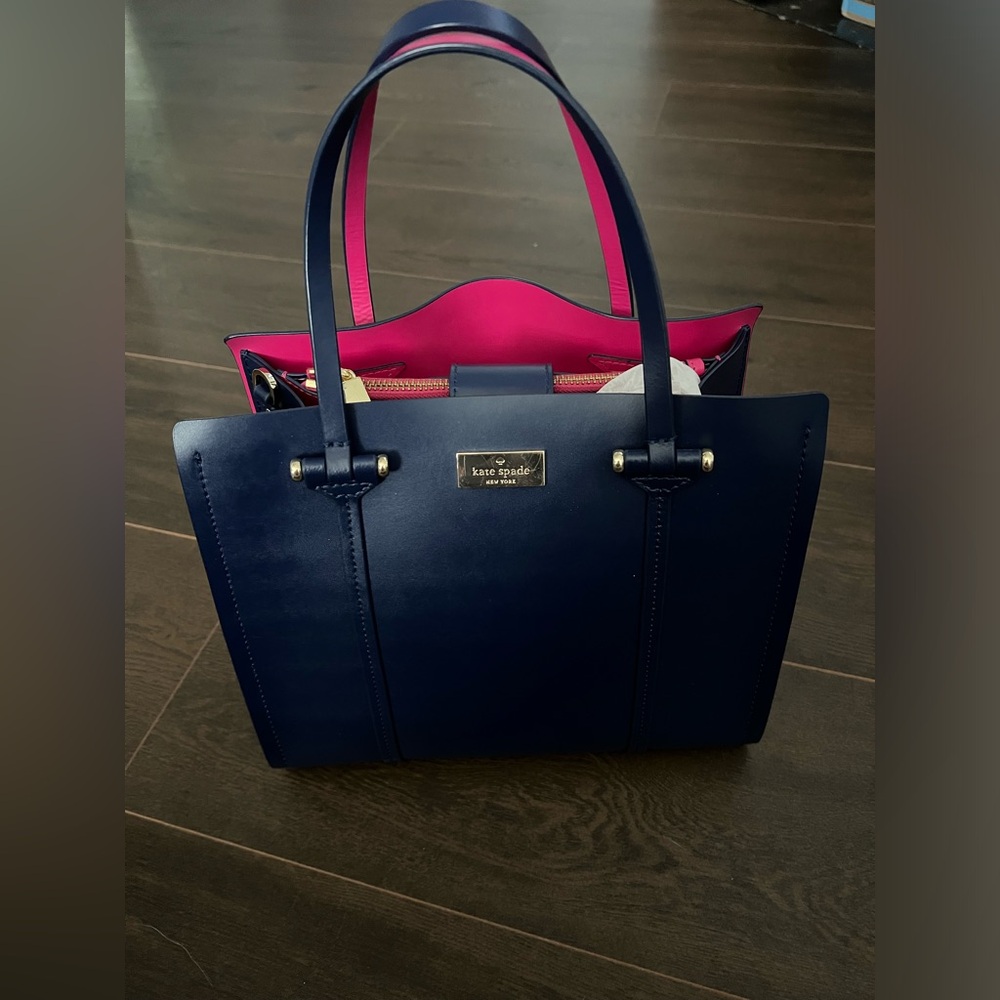 Kate Spade small blue & pink Elodie bag